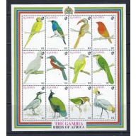 Gambia 1375 MNH 1993 Birds sheet of 12 (ak6948)
