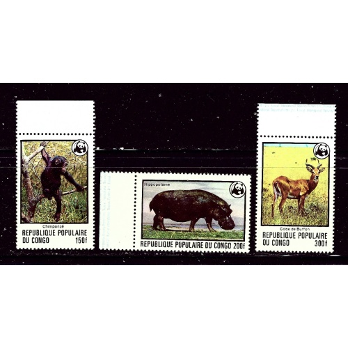 Congo PR 456-58 MNH 1978 high values of W.W.F. set (ak6986)