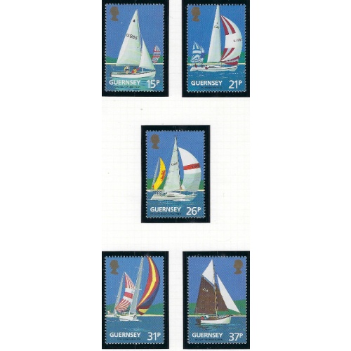 Guernsey 459-63 MNH 1991 Sailboats (ak7019)