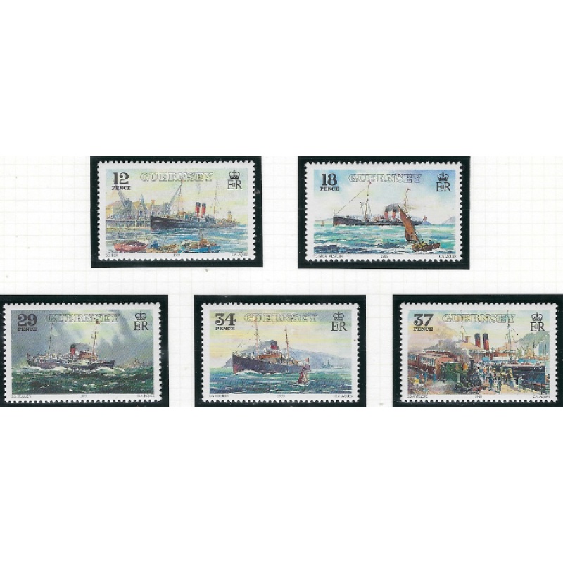 Guernsey 411-15 MNH 1989 Ships (ak7042)
