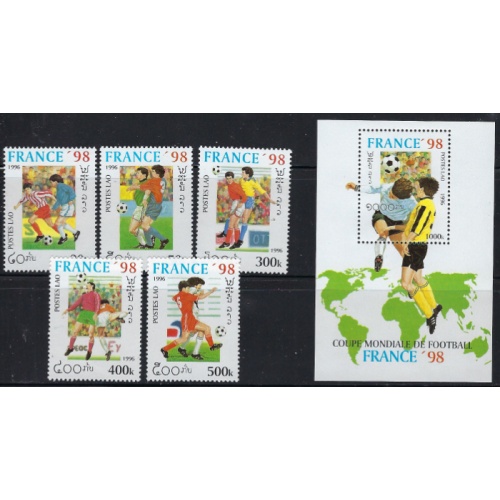 Laos 1268-73 MNH 1996 Soccer (ak7084)