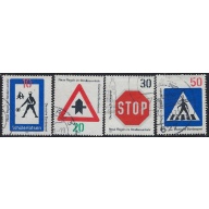 Germany 1055-58 Used 1971 Traffic Signs (ak7091)