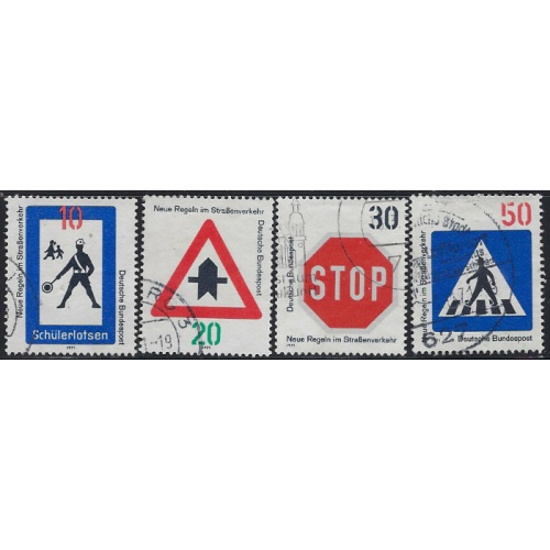 Germany 1055-58 Used 1971 Traffic Signs (ak7091)