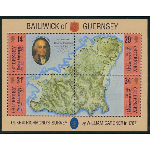 Guernsey 347 MNH 1987 Duke of Richmonds Survey (ak7127)