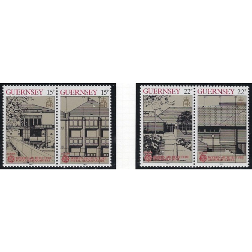 Guernsey 348-51 MNH 1987 Architecture (ak7128)