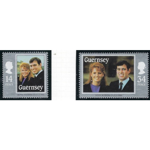 Guernsey 334-35 MNH 1986 Royal Wedding (ak7160)