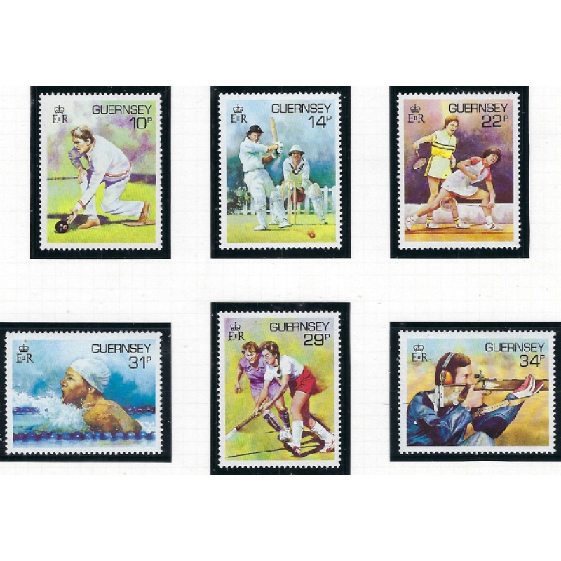Guernsey 336-41 MNH 1986 Sports (ak7161)