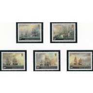 Guernsey 325-29 MNH 1986 Naval Battles (ak7162)