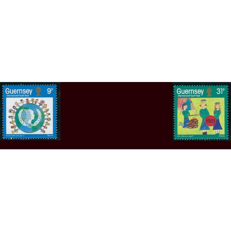 Guernsey 316-17 MNH 1985 International Youth Year (ak7165)