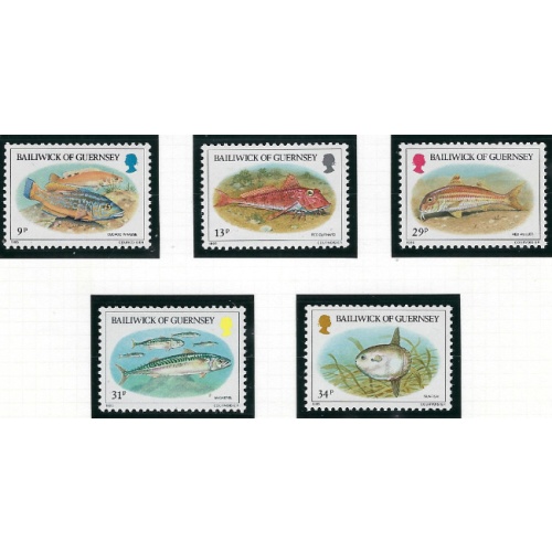 Guernsey 308-12 MNH 1985 Fish (ak7222)