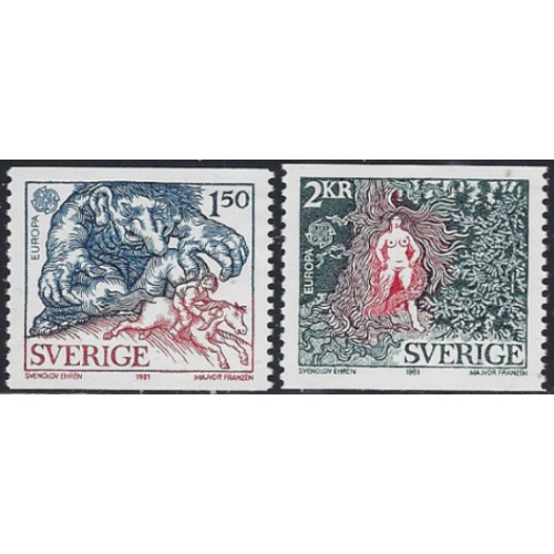 Sweden 1352-53 MH 1981 Europa (ak7346)