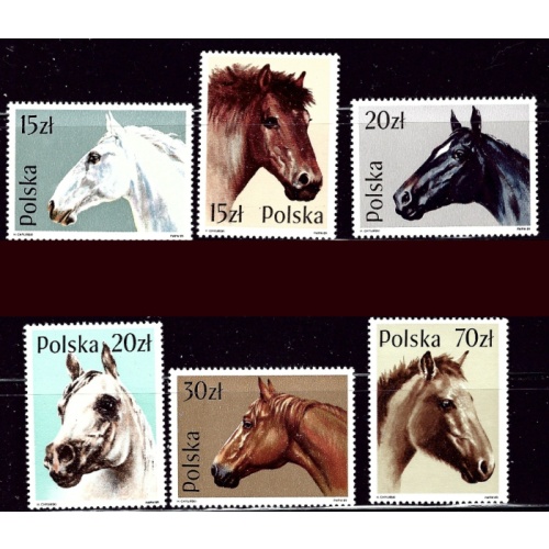 Poland 2894-99 MNH 1989 Horses (ak7370)