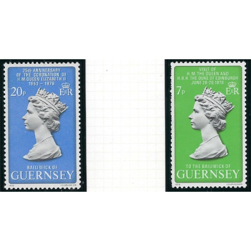 Guernsey 163-64 MNH 1978 QEII Silver Jubilee (ak7380)