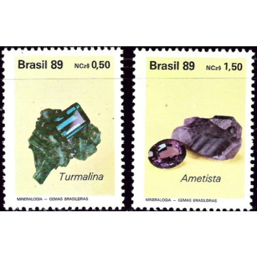 Brazil 2198-99 MNH 1989 Gemstones (ak7398)