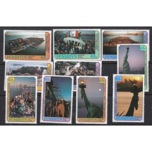 Penrhyn Is 350a-e; 351a-e MNH 1987 Statue of Liberty (ak7443)
