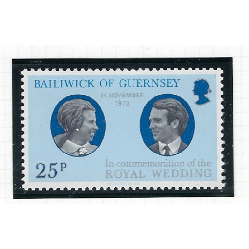 Guernsey 90 MNH 1973 Princess Anne Wedding (ak7471)