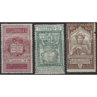 Italy 133-35 MHH 1921 set; pulled perf on 135 (ak7479)