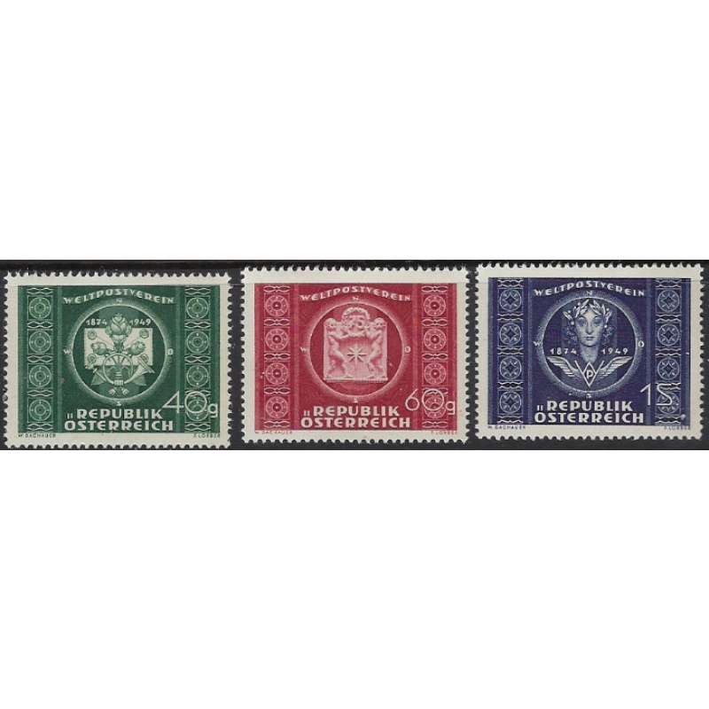 Austria 565-67 MNH 1949 UPU 75th Anniversary (ak7485)