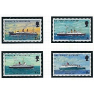 Guernsey 77-80 MNH 1973 Ships (ak7487)