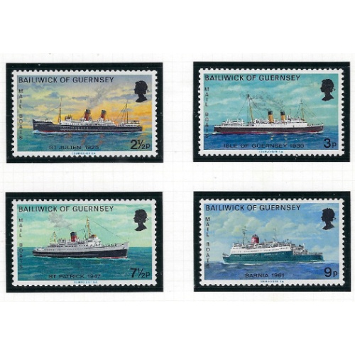 Guernsey 77-80 MNH 1973 Ships (ak7487)