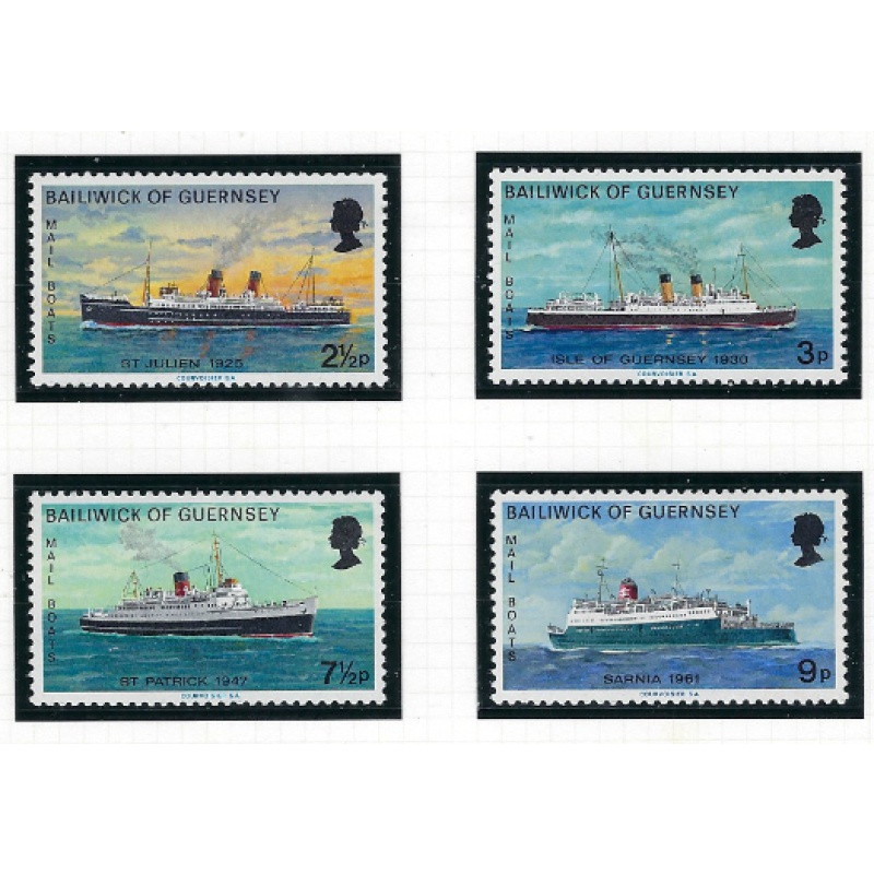 Guernsey 77-80 MNH 1973 Ships (ak7487)