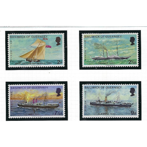 Guernsey 64-67 MNH 1972 Ships (ak7489)