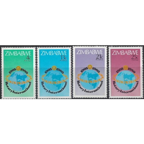 Zimbabwe 429-32 MNH 1980 Rotary International (ak7529)