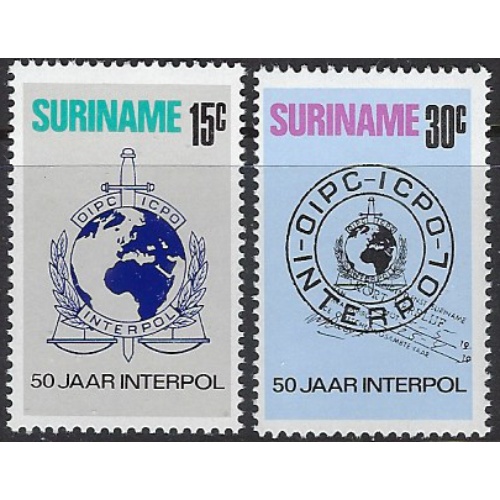 Surinam 406-07 MNH 1973 Interpol (ak7531)