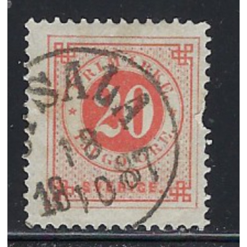 Sweden 46 Used 1886 issue; short perf (ak7593)