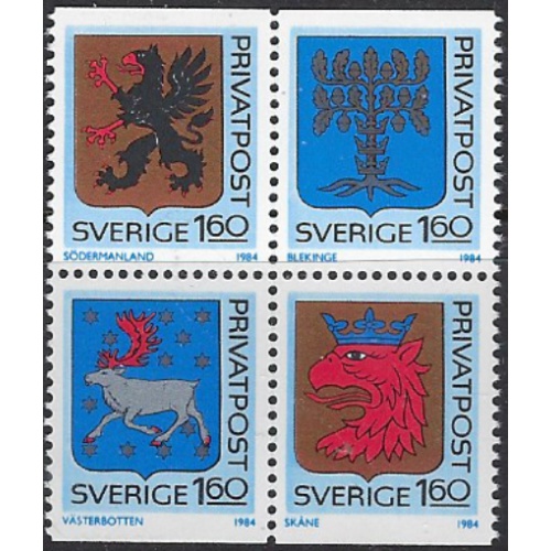 Sweden 1492-95 MNH 1984 Block of 4 (ak7609)