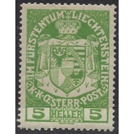 Liechtenstein 5 MH 1917 issue (ak7624)