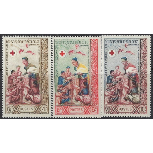 Laos 85-87 MNH 1963 Red Cross (ak7750)