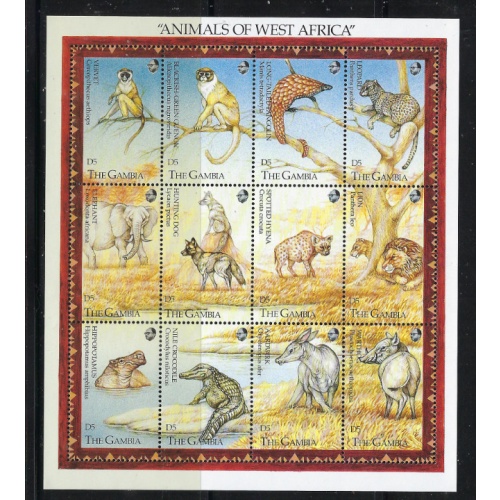 Gambia 1353 MNH 1993 Animals of West Africa (ak7764)