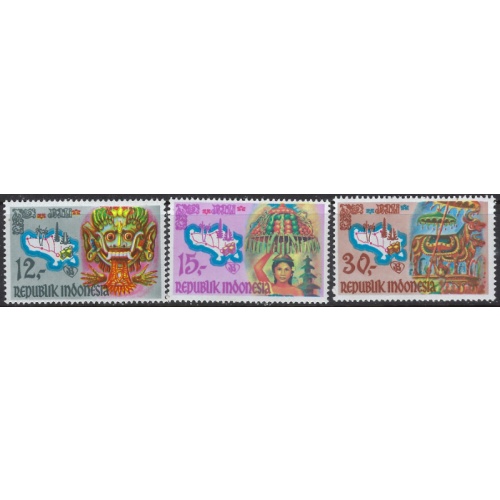 Indonesia 763-65 MNH 1969 Tourist Publicity (ak7846)