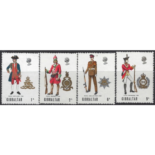 Gibraltar 226-29 MNH 1969 Military Uniforms (ak7988)