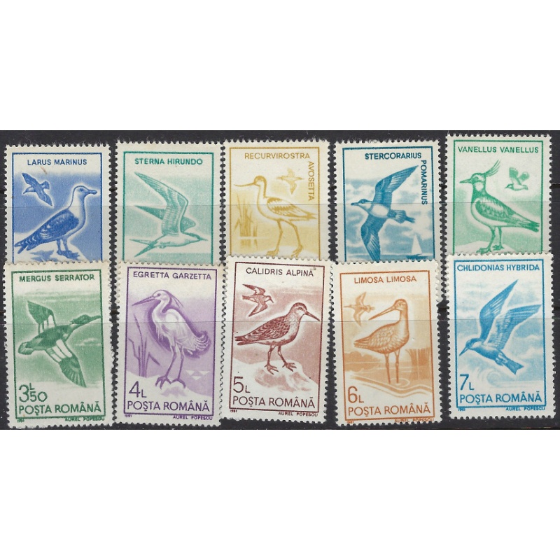 Romania 3639-48 MNH 1991 Birds (ak8005)