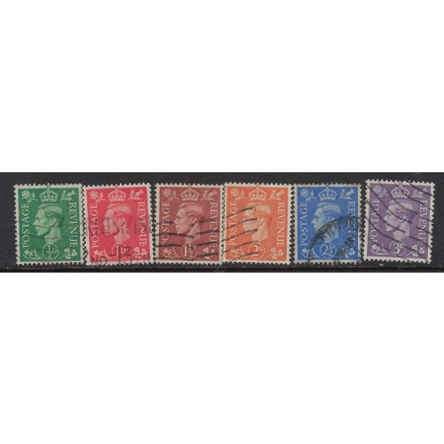 Great Britain 258-63 Used 1941-42 set (ak8013a)