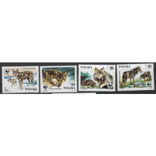 Poland 2678-81 MNH 1985 Wolves (ak8028)