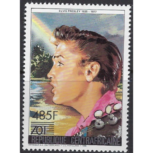 Central Africa Rep 851 MNH 1987 Surcharge (Elvis Presley) (ak8045)