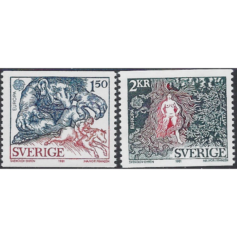 Sweden 1352-53 MNH 1981 Europa (ak8136)