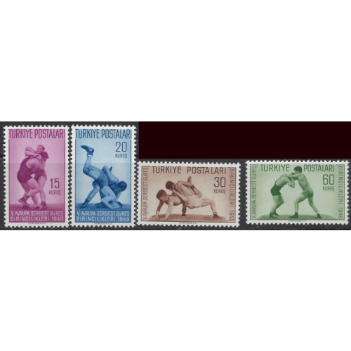Turkey 986-89 MNH 1949 Wrestling (ak8194)