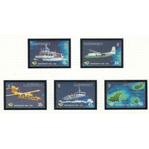 Guernsey 536-40 MNH 1994 Post Office Anniversary (ak8264)