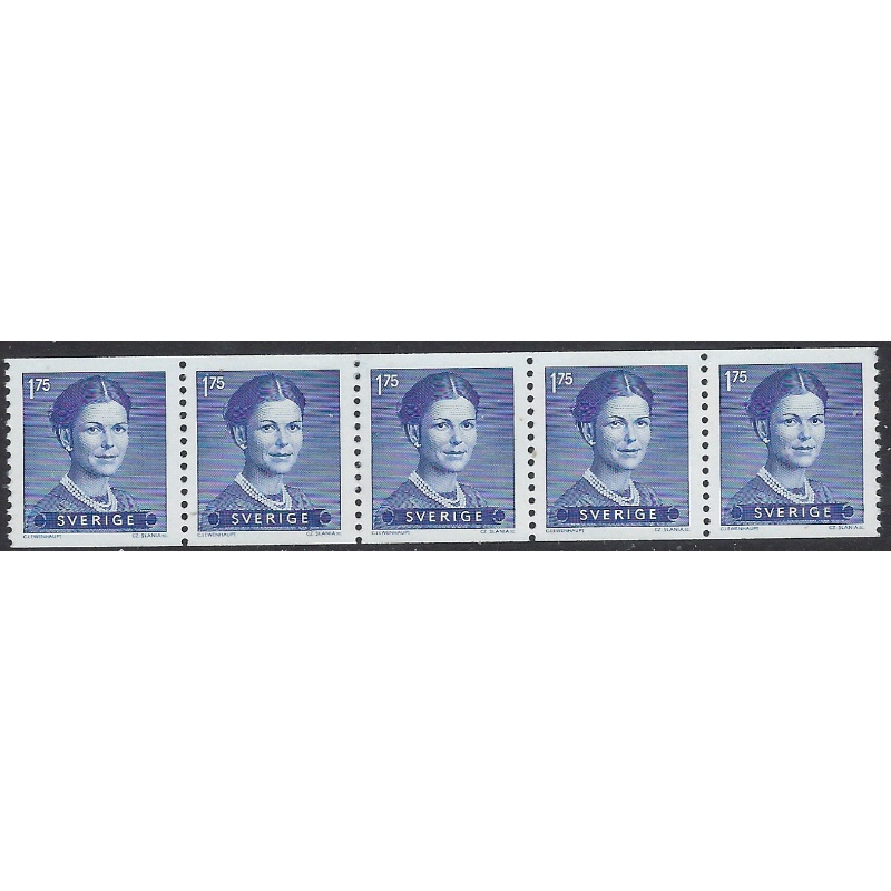Sweden 1367 MNH 1981 Coil Strip of 5; folded (ak8287)