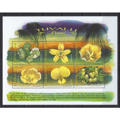 Tuvalu 810 MNH 1999 Flowers (ak8374)
