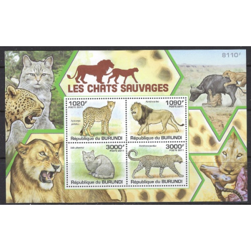 Burundi 846 MNH 2011 Big Cats (ak8379)