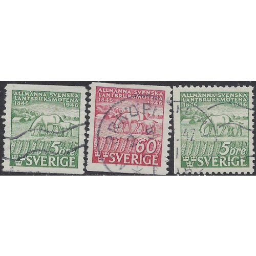 Sweden 374-76 Used 1946 set (ak8419)