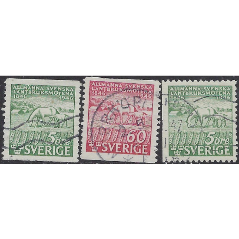 Sweden 374-76 Used 1946 set (ak8419)
