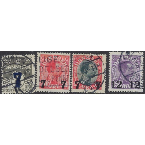 Denmark 181-84 Used 1926-27 surcharges (ak8509)