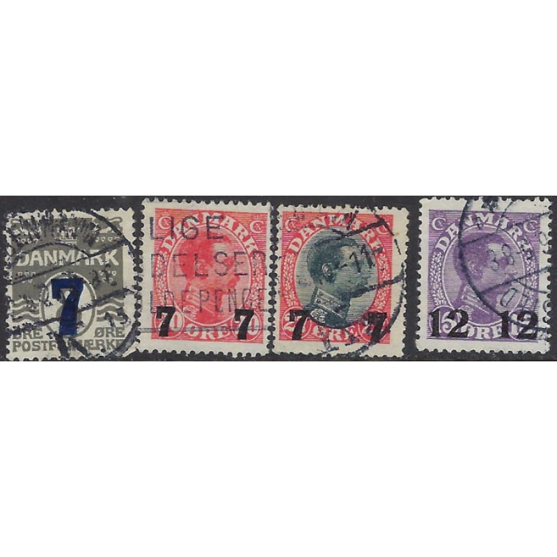 Denmark 181-84 Used 1926-27 surcharges (ak8509)