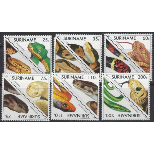 Surinam 901a-911a MH 1991 Snakes (ak8521)